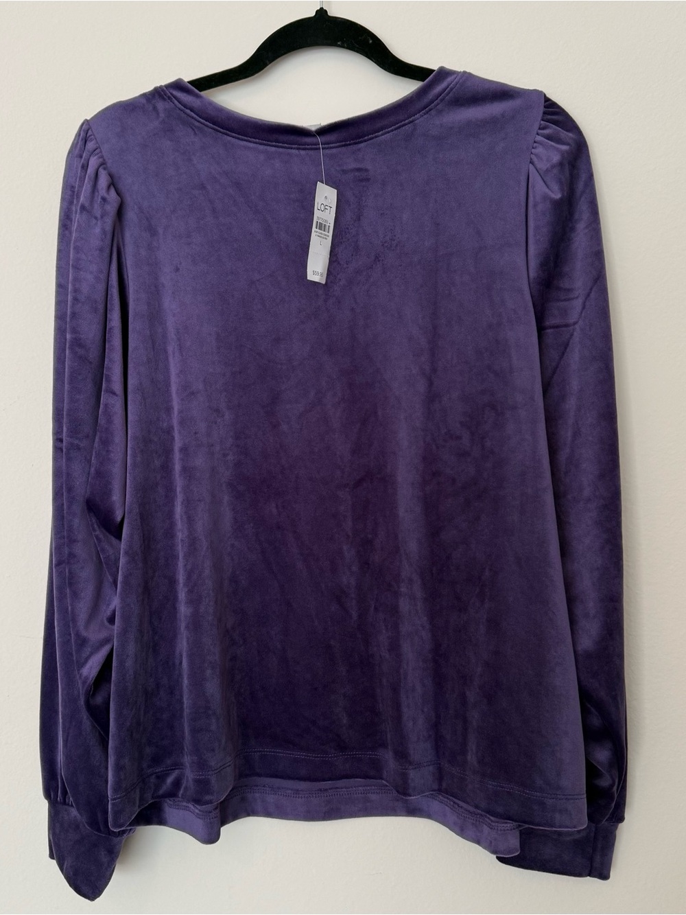 NWT LOFT Women's Velvet Long-Sleeve Top